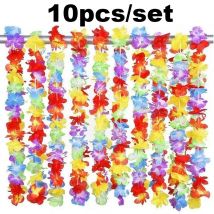 10 sztuk/zestaw Hawajski Wieniec Kwiatowy Leis Garland Naszyjnik Hawajski Torpil Hawajski Kwiatowy Dekoracja Farmhouse Tkanina Hawajska