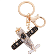 2026 Crystal aircraft Pendent airplane Model keychain Bomber Fighter Combat Helicopter airplane Car Key rings Men Jewelry