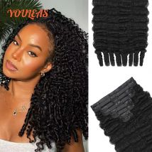 Burmese Curly Clip in Hair Extensions Natural Black Color Curly Clip ins For Women Brazilian Hair Spiral Ends 100% Human Hair