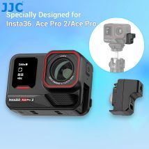 JJC Insta360 Ace Pro 2 Adattatore audio Adattatore per microfono per Insta 360 Ace Pro Microfono esterno Tipo-C Porte audio da 3,5 mm Supporto di ricarica