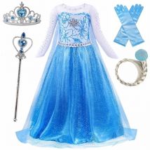 Halloween Elsa Kleid für Mädchen Party Prinzessin Kostüm Kind Verkleidung mit langen Umhang Mädchen Schnee königin Karneval Kinder kleiden 3-10y