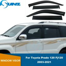 Seitenfensterabweiser für Toyota Land Cruiser Prado 120 Fj 120 2003–2024, Wetterschutz, Türvisier, Wind, Regen, Sonnenschutz, Zubehör