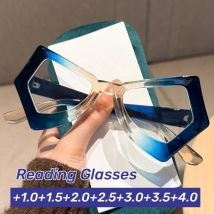Occhiali da presbiopia irregolari con montatura grande alla moda Occhiali da lettura retrò poligonali HD anti-luce blu Occhiali da donna da uomo