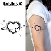 Boldink Cosmic Heart Temporäres Tattoo, hält bis 15 Tage, neue Technologie, magischer, wasserfester, semi-permanenter Aufkleber.
