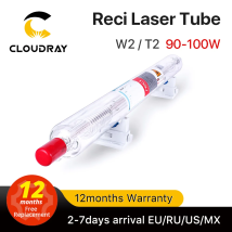 Cloudray Reci W2/T2 90W-100W CO2-Laserröhre Holzkiste Verpackungsdurchmesser. 80 mm/65 mm CO2-Lasergravur-Schneidemaschine S2 Z2