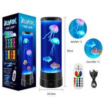 LED Jellyfish Light, Ambient Light, Remote Control 7 Colours Decorative Night Light, Kids Aquarium, Birthday Gift