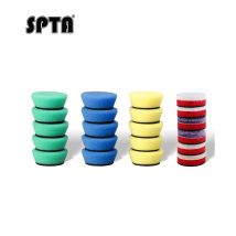 SPTA Set di tamponi per lucidatura per spugna per auto da 1,5 pollici / 2 pollici Tampone per lucidatura angolare per dettagli auto con gancio e anello per mini lucidatrice