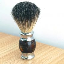 Brauner handgefertigter Dachs-Rasierpinsel mit metallischem Griff, luxuriöses professionelles Friseursalon-Werkzeug für die Gesichtspflege