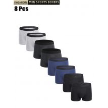 8PCS männer Unterwäsche Mode Unterhose Hohe Stretch Boxer Shorts Atmungs Mode Schlüpfer der Männer Bequeme Plus Größe L-4XL