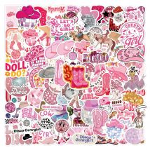 10/30/50/110PCS Pink Style Disco Cowgirl Stickers Cartoon Graffiti Sticker Luggage Laptop Guitar Car Bike Scrapbooking Decals