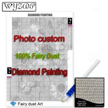Foto benutzerdefinierte 100 % Fee Staub 5D Diy Diamant Malerei Kit voller quadratischer Mosaik Stickerei Kreuzstich Diamant Kunst Fee Staub Dekor