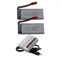 3,7 v mah 25c ladegerät 2 stücke wiederauf ladbare polymer li lithium lipo batterie jst für jjrc h11c h11d rc quadcopter drohne