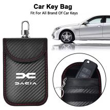 Car Key Case Signal Blocker Bag RFID Shielding Pocket For Dacia Logan Sandero Duster Lodgy Spring Jogger Koleos Auto Accessories