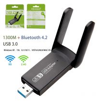 2in1 USB 3,0 WiFi Adapter 1300Mbps Bluetooth 4,2 Dual Band 2,4G/5GHz USB Netzwerk Karte drahtlose Empfänger Für Desktop Laptop