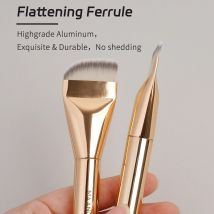 MAANGE 2-częściowy płaski cienki górny zestaw pędzli do makijażu Flawless Makeup Wielofunkcyjny pędzel do masek do podróży Łatwe narzędzie do mieszania