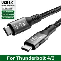 Cavo USB4 40Gbps 48V 240W per Thunderbolt 4 Tipo C, cavo di ricarica rapida Thunderbolt 3 USB C a C, cavo di trasferimento dati per laptop