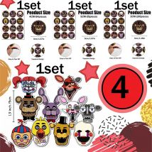 FNAF Themed Cartoon Sticker Round Label Birthday Party Five Nights at Freddy's Supplies for Halloween Acessories Decorations