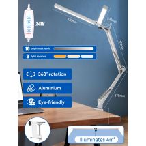 24w LED Desk Lamp Dimmable Reading FoldingTable Lamp Clip On Monitor light USB Double Head Lamp of Office Study Working Light