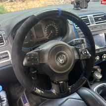 Customized Car Steering Wheel Cover Braid Non-Slip Suede For Volkswagen VW Golf Tiguan Passat B7 Passat CC Touran