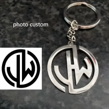 Llavero con logotipo personalizado de acero inoxidable, llaveros con colgante con emblema personalizado, regalos de joyería para llaves decorativas para casa, amistad y mascotas