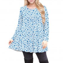 Damen-Tunika-Hemden in Übergröße, Puffärmel, langärmelig, plissiert, Rundhalsausschnitt, elegante, lockere Blusen