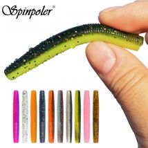 Spinpoler Fat Worm Senko Finesse TPR Ned Worm Rig Weiche Angelköder 2,75" Stickbait Schwimmköder 14 Stück mit Box Swimbait Bass Pike