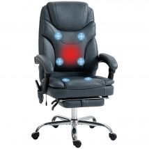 Vinsetto Silla de Masaje Reclinable con 6 Puntos de Vibración 67x67x113-121 cm