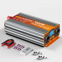 HOULI Inwerter Samochodowy 12V/24V na 220V Czysta Fala, Konwerter Prądu 12V na 220V i Inwerter Prądu