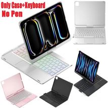 Für iPad Pro 11 2024 M4 11 Zoll Hülle mit Bluetooth-Tastatur-Stiftschlitz RGB-Hintergrundbeleuchtung 360 Grad drehbare faltbare Standabdeckung