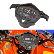 Universal Motorcycle Meter Digital Speedometer 140000rpm LCD Tachometer Dash Board with Black Instruments Bracket Metal Holder