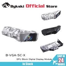 BYKSKI mit digitalem GPU-Klemmenblock für Computer, GPU-Kühlwasserkühler-Kit, transparente Basis für