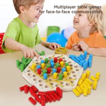 Neue hölzerne Kinder Kampf kette Schach Gummiband Spiel Pracht Duell Brettspiel Spaß Familien spiel pädagogisches interaktives Spiel