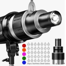 Bowens Mount Flash Snoot Conical Lens Video Artist Modelujący kształt Zestaw oświetlenia studyjnego do studia fotograficznego z soczewką reflektora optycznego 35 Gobos