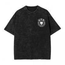 Streetwear gewaschenes T-Shirt Uck albanischer Adler einfache T-Shirts weißes Logo trendiges cooles T-Shirt männlich Strand Y2K Custom DIY Top T-Shirts