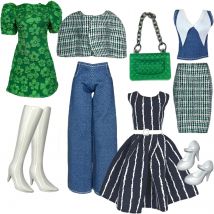 1/6 Puppenkleidung Set DIY Puppendekorationen Tasche Stiefel Umhang Jeans Freizeitkleidung Dekorationen für 11,5 Zoll Puppenkleidungszubehör