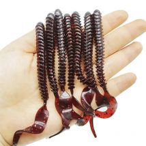 8 Stück 9,5 cm/3,74 Zoll künstliche Angelköder weich, 2,7 g/0,1 Unzen Simulation Schwanzwurm weicher Köder, Angelgerät