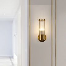 Nordycka Kryształowa Lampa Ścienna LED do Dekoracji Wewnętrznych, Oświetlenie do Sypialni, Lampka Nocna, Kinkiet do Salonu, Luksusowa Lampa Ścienna, Złota