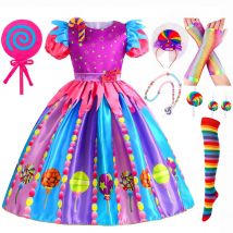 2024 Karneval Candy Kleid für Mädchen Purim Festival Fancy Lollipop Kostüm Kinder Sommer Tutu Kleider Elegante Party Ballkleid
