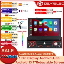 carplay inalámbrico auto 1 din Radio de coche Android Carplay Auto Universal 7 "IPS pantalla retráctil navegación gps 1Din Android 12 reproductor de vídeo Multimedia