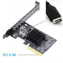 USB 3.2 Adapter USB 3.2 Gen2 20 Gbit/s Typ-E Frontplattenbuchse auf PCI-E 4X Express-Kartenadapter für Desktop-Motherboard