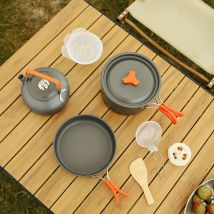 Outdoor-Kochgeschirr-Set ds308 Camping-Kochset 2-3 Personen Topf pfanne Wasserkocher