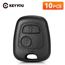 KEYYOU 10PCS 2 Buttons Replacement Remote Control Blank Car Key Shell Case For Citroen C1 C4 For Peugeot 107 307 407 206 306 406