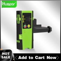 Ricevitore laser digitale Huepar Rilevatore di livello laser a linee incrociate per esterni Pulsing di colore verde con morsetto per raggi ROSSO/Verde Huepar