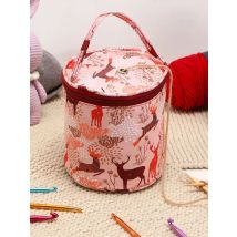 Portable Round Yarn Storage Bags Knitting Wool Yarn Bags Organizer Waterproof Crochet Hooks Bag for Sewing Accessories Tools