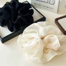 Koreanische Mode Scrunchies Für Frauen Hohe Elastische Haar Krawatten Pferdeschwanz Halter Headwear Doppel Falten Scrunchie Mädchen Haar Zubehör