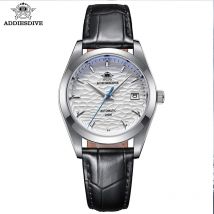 ADDIESDIVE 39mm Business NH35 Sapphire Automatische Uhr AD2118 Lederband Männer Mechanische Uhren 100m Tauchen Relogio Masculino