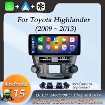 Autoradio Audio Multimedia Video Player für Toyota Highlander 2009–2013 GPS Navi Wireless CarPlay Bluetooth DSP Stereo WiFi 4G