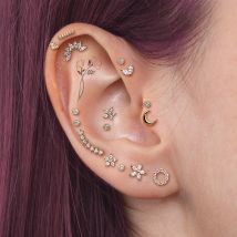 Mode 316 Edelstahl Mini Zirkon Kreuz Stern Ohr Piercing Tragus Ohr stecker Knorpel Ohrring für Frauen 1pc Helix Ohr stecker