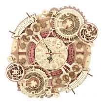 Robotime ROKR LC601 Reloj de pared del zodiaco Modelo de rompecabezas de madera 3d, regalos para él, para Navidad