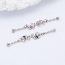 JHJT 16G Spider Industrial Barbell Piercing Edelstahl Knorpel Ohrring Barbell Piercing Schmuck